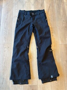 Roxy Black Wide-Leg Ski Pants slim fit XL zipper pockets and venting EUC snow
